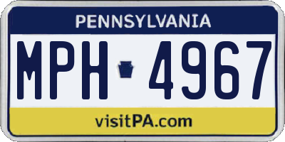 PA license plate MPH4967