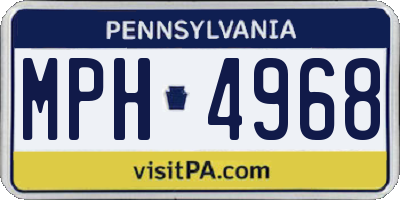 PA license plate MPH4968
