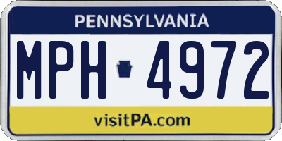 PA license plate MPH4972
