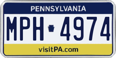 PA license plate MPH4974