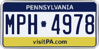 PA license plate MPH4978