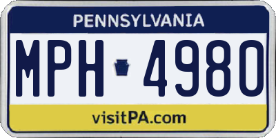 PA license plate MPH4980