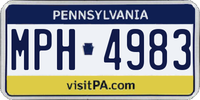 PA license plate MPH4983