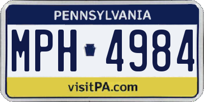PA license plate MPH4984