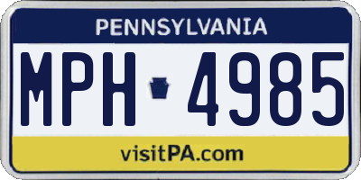 PA license plate MPH4985