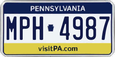 PA license plate MPH4987