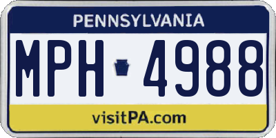 PA license plate MPH4988