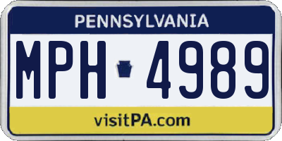 PA license plate MPH4989