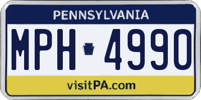 PA license plate MPH4990