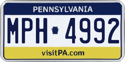 PA license plate MPH4992