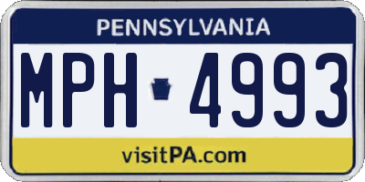 PA license plate MPH4993