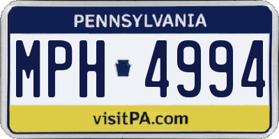 PA license plate MPH4994