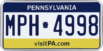 PA license plate MPH4998