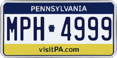 PA license plate MPH4999