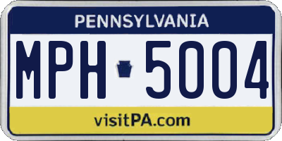 PA license plate MPH5004