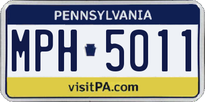 PA license plate MPH5011