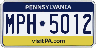 PA license plate MPH5012