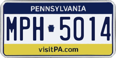 PA license plate MPH5014