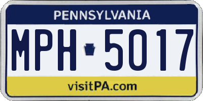 PA license plate MPH5017