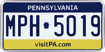 PA license plate MPH5019