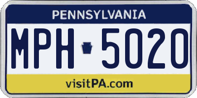 PA license plate MPH5020
