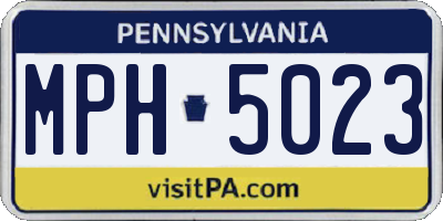 PA license plate MPH5023