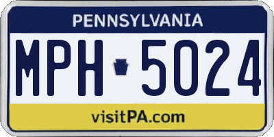 PA license plate MPH5024