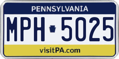 PA license plate MPH5025