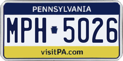 PA license plate MPH5026