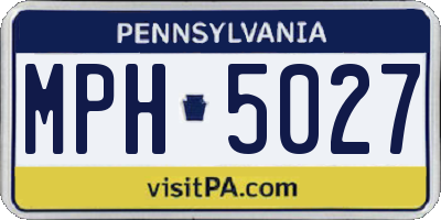 PA license plate MPH5027
