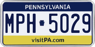 PA license plate MPH5029
