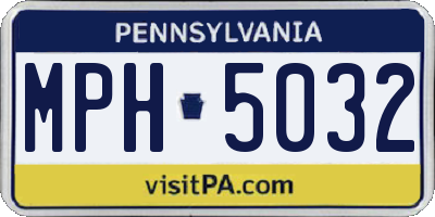 PA license plate MPH5032