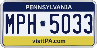 PA license plate MPH5033