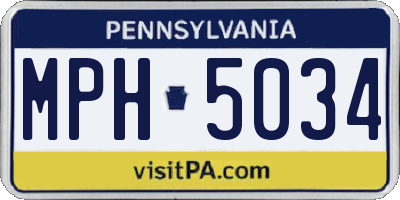 PA license plate MPH5034