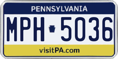 PA license plate MPH5036