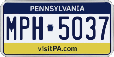 PA license plate MPH5037
