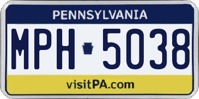 PA license plate MPH5038