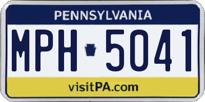 PA license plate MPH5041