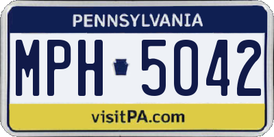 PA license plate MPH5042