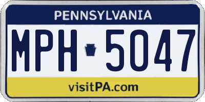 PA license plate MPH5047