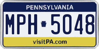 PA license plate MPH5048