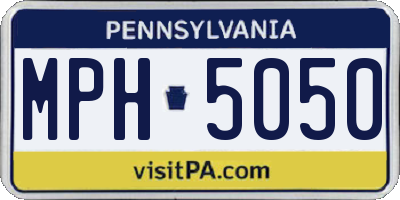 PA license plate MPH5050