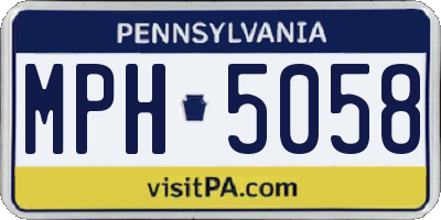 PA license plate MPH5058