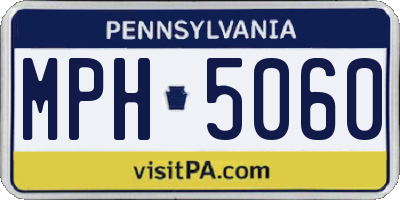 PA license plate MPH5060