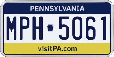 PA license plate MPH5061