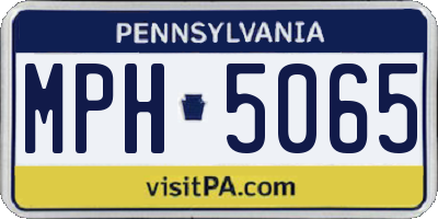 PA license plate MPH5065