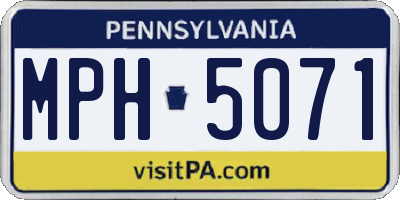 PA license plate MPH5071