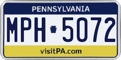 PA license plate MPH5072