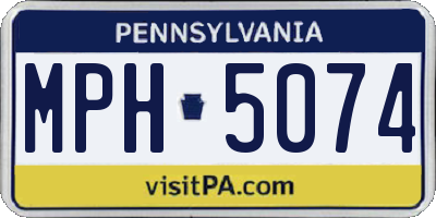PA license plate MPH5074