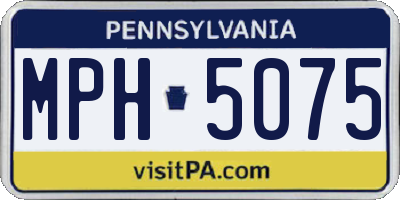 PA license plate MPH5075